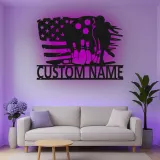 Cartel de metal LED personalizado para boliche, regalo para entusiastas del boliche, decoración de sala de juegos
