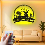 Insegna in metallo LED personalizzata per caccia e pesca, regalo per amanti dell'outdoor, decorazione per baita o man cave