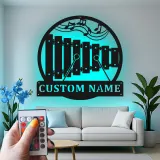 Custom Xylophone Led Light Metal Wall Art Personalized Musician Gift Music Room Decor for Music Lovers