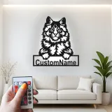 Custom Maine Coon Cat Led Light Metal Wall Art Personalized Pet Lover Gift Bedroom or Living Room Decor