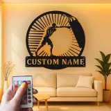 Custom Boxer Led Light Metal Wall Art Personalized Gift for Boxing Enthusiasts Gym or Man Cave Decor