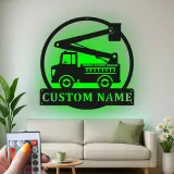 Panneau camion de pompiers personnalisé | Décoration murale LED personnalisée pour pompier | Décor de caserne et chambre d’enfant