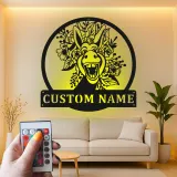 Insegna in metallo LED Donkey con Fiori Regalo Unico per Amanti degli Animali Decorazione Soggiorno o Giardino