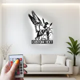 Cartel de metal personalizado con luz LED de caza de patos, regalo personalizado para entusiastas del aire libre, decoración de cabaña rústica