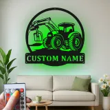 Custom Tractor Led Light Metal Wall Art Personalized Farmer Gift Rustic Farmhouse Decor for Home