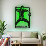 Insegna in metallo LED personalizzata con lanciatore di baseball - Regalo per appassionati di sport e decorazione per sala giochi