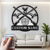 Custom Hunting Led Light Metal Wall Art Personalized Gift for Hunters Man Cave or Cabin Decor