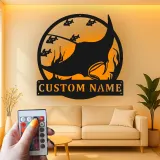 Custom Manta Ray Metal Wall Art | LED Ocean Life Sign | Personalized Nautical Decor for Beach House | Gift for Marine Lovers