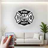 Custom Firefighter LED Sign | Personalized Metal Wall Art | Fire Station Decor & Fireman Gift