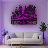 Décoration murale en métal personnalisée avec animaux de la ferme et rétroéclairage