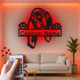 Cartel de metal LED personalizado de Bloodhound, regalo para amantes de los perros, decoración para la sala de estar