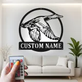 Cartel de metal LED de pato personalizado Regalo para amantes de la naturaleza Decoración de cabaña rústica