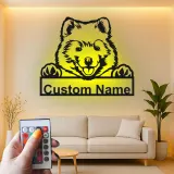 Personalisierte LED-Metall-Wandkunst mit Hundemotiv – Geschenk für Hundeliebhaber, Wohn- oder Kinderzimmerdeko