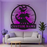 Insegna in metallo LED a forma di dinosauro personalizzata, regalo per decorare la stanza dei bambini per amanti dei dinosauri