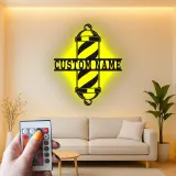 Custom Barber Pole Led Light Metal Wall Art Personalized Gift for Barbers Salon Decor Sign
