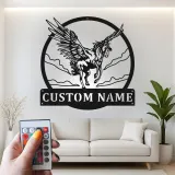 Pegasus LED Metal Wall Art | Custom Name Sign for Nursery & Bedroom | Personalized Flying Horse Fantasy Decor Gift