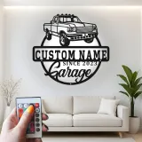 Insegna in metallo LED personalizzata per garage di camion, regalo per appassionati di auto, decorazione per man cave o garage