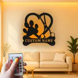 Insegna in metallo LED personalizzata per toelettatore di cani - Regalo per amanti degli animali - Decorazione per salone di toelettatura