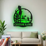 Custom Golfer LED Metal Sign | Personalized Golf Wall Art | Unique Gift for Golf Lover & Home Decor