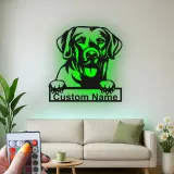 Custom Labrador Retriever Led Light Metal Wall Art Personalized Dog Lover Gift Living Room Pet Decor