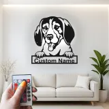 Cartel de metal LED personalizado con Beagle, regalo para amantes de los perros, decoración para sala de estar