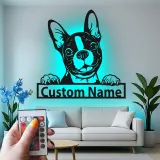 Custom LED Dog Sign | Personalized Metal Pet Wall Art | Light Up Puppy Memorial Decor | Unique Dog Lover Gift