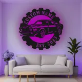 Cartel de metal LED de coche clásico personalizado regalo para entusiastas de coches decoración de garaje