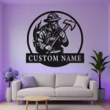 Panneau Métallique LED Personnalisé pour Pompier | Décoration Murale Personnalisée pour Pompier | Décor pour Premier Intervenant pour Caserne ou Man Cave