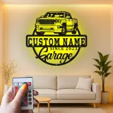 Cartel de metal LED personalizado para garaje de camiones, regalo para entusiastas de coches, decoración de man cave