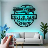 Personalisierte LED-Schild für klassische Autos | Individuelle Metall-Wandkunst für die Garage | Vintage Auto-Dekor Geschenk