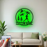 Custom Trail Runner Metal Art | Personalized LED Sign for Mountain Runner | Hiking & Outdoor Wall Decor Gift