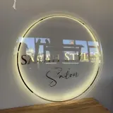 Custom LED Backlit Round Acrylic Business Sign | Personalized 3D Logo | Premium Office & Salon Wall Decor