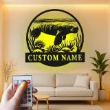 Custom Manatee LED Metal Wall Art | Personalized Nautical Decor | Florida Ocean Lover Gift Sign