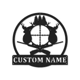 Cartel de metal LED de caza de ciervos personalizado Regalo para cazadores Decoración de cabaña rústica 2