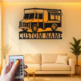 Personalized Food Truck Sign | Backlit LED Metal Wall Art | Custom Restaurant & Kitchen Decor | Chef Owner Gift
