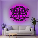 Insegna in metallo LED personalizzata per dartboard regalo per giocatori di freccette decorazione per sala giochi 1