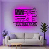 Décoration murale en métal personnalisée pour escrimeur avec rétroéclairage - Cadeau unique pour les passionnés d'escrime