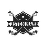 Insegna con nome per hockey personalizzata | Arte in metallo LED per parete | Regalo personalizzato per giocatore per sala giochi | Decorazione per bar sportivi e camere da letto