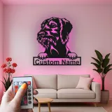 Cartel de metal LED personalizado para perros, regalo para dueños de mascotas, decoración para la sala de estar para amantes de los perros 2