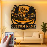 Cartel de metal personalizado con luz LED de tornamesa regalo para amantes de la música decoración de estudio o sala de juegos 1