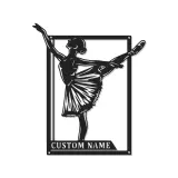 Insegna in metallo LED ballerina personalizzata, regalo di danza per amanti del balletto, decorazione per camera da letto o studio di danza