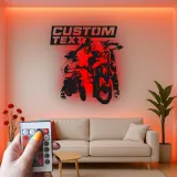 Custom Motocross Rider Led Light Metal Wall Art Personalized Gift for Dirt Bike Enthusiasts Garage or Man Cave Decor 2