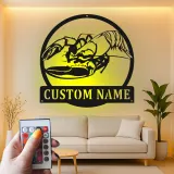 Insegna in metallo LED personalizzata con aragosta | Decorazione per cucina costiera personalizzata | Arte murale per casa al mare e regalo per pescatori