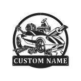 Insegna in metallo personalizzata con luce LED per auto sportive regalo per appassionati di auto decorazione garage o man cave