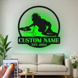 Custom DJ Turntable Led Light Metal Wall Art Music Lover Gift Studio or Game Room Decor