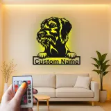Cartel de metal LED personalizado para perros, regalo para dueños de mascotas, decoración para la sala de estar para amantes de los perros 2
