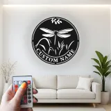 Décoration murale en métal LED personnalisée Libellule Cadeau pour amoureux de la nature Décor de jardin ou patio 1