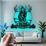 Grim Reaper Bow Hunter LED Sign | Custom Metal Wall Art | Personalized Hunter Gift for Man Cave | Hunting Decor