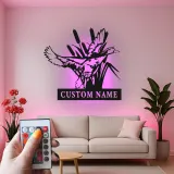 Décoration murale en métal personnalisée avec un canard dans des roseaux en rétroéclairage - Cadeau personnalisé pour les amoureux de la nature, décoration de cabane ou de chalet