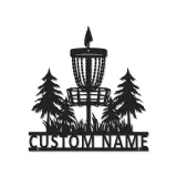 Cartel de metal LED personalizado para cesta de disc golf, regalo para jugadores de disc golf, decoración de deportes al aire libre
